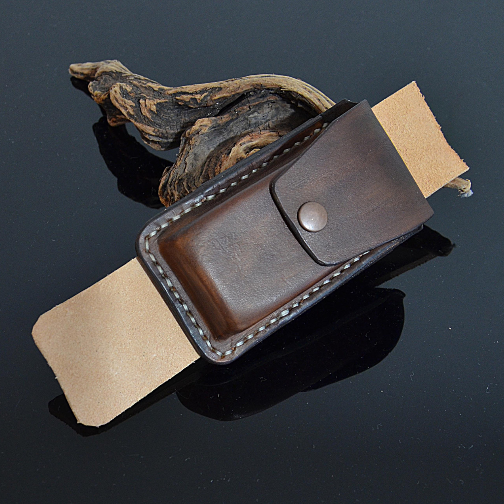 exodos copenhagen premium leather horizontal knife sheath