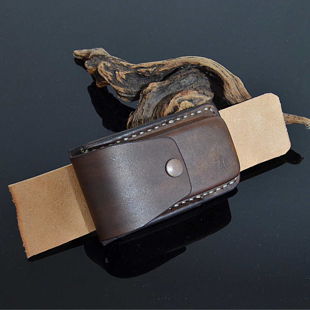 horizontal leather knife sheath custom