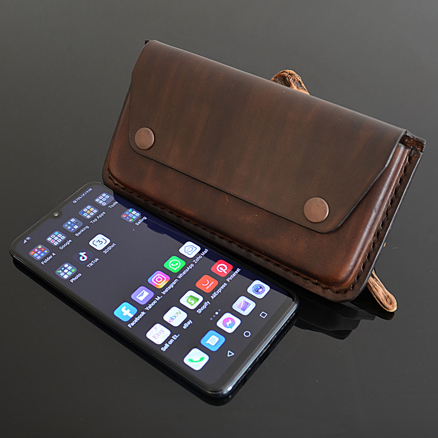 Handcrafted Leather Phone Holster for iPhone & Galaxy