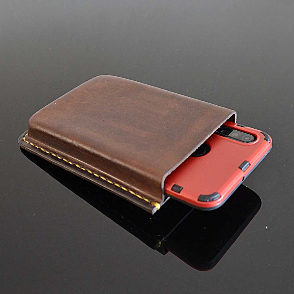 Funda de cuero genuino con cinturón, hecha a medida para iPhone y Samsung.