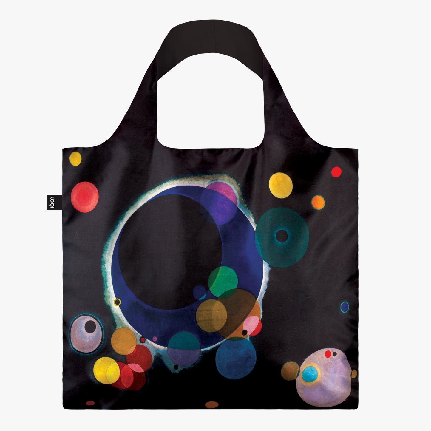 Colorful Circles Recycled LOQI Tote Bag with Kandinsky Art