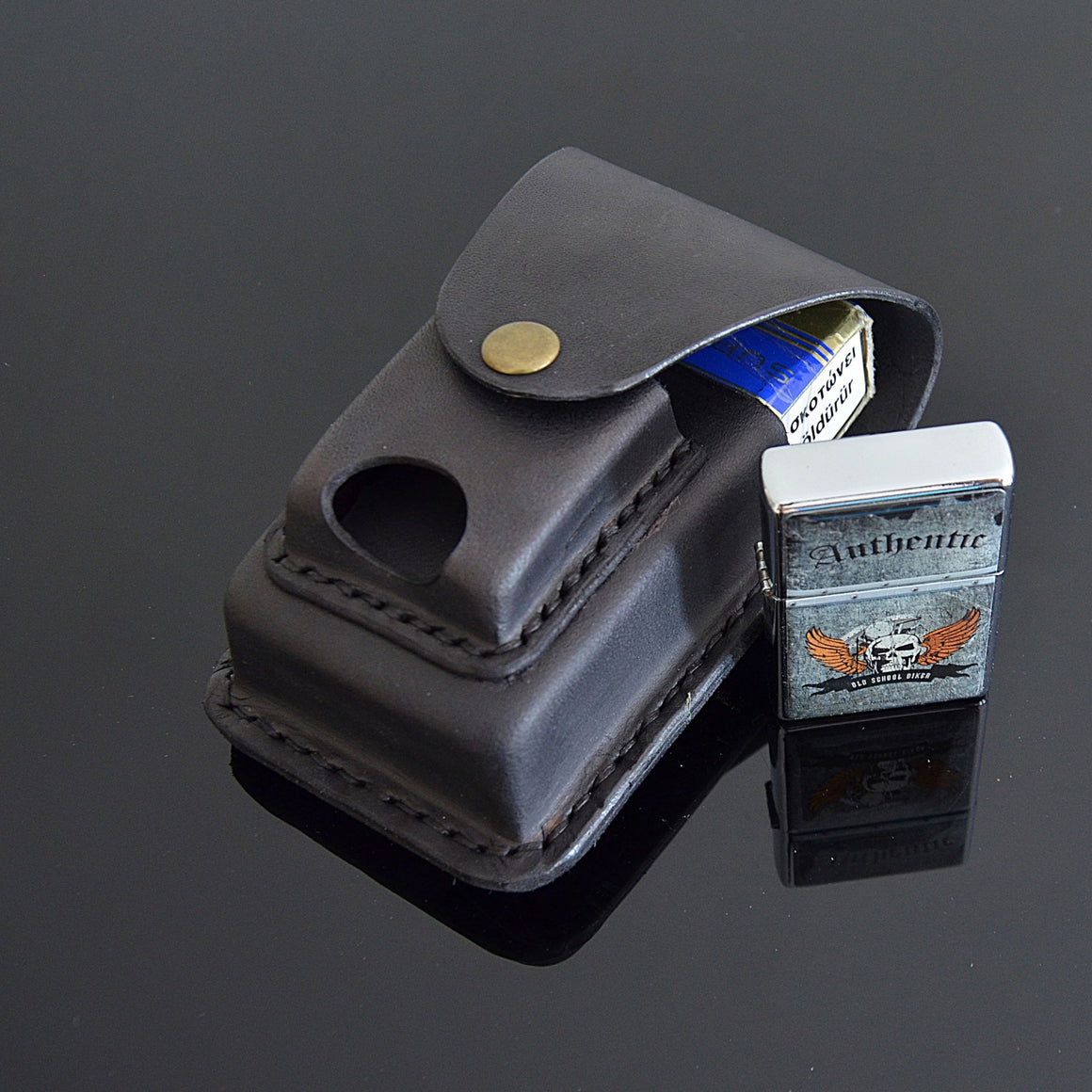 leather cigarette lighter case