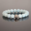 natural aquamarine and sterling silver custom beaded bracelet