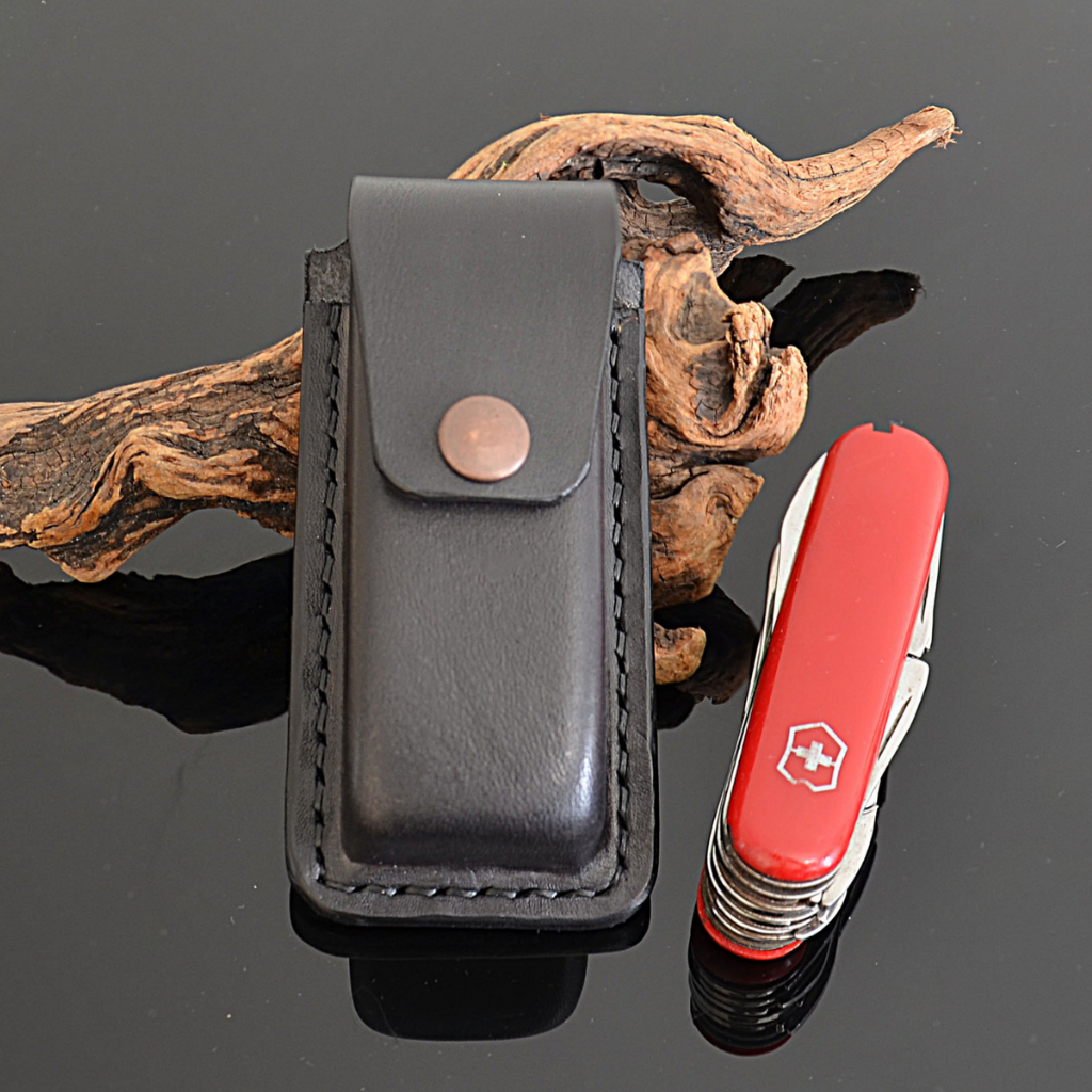 Custom Leather Belt Clip Knife Sheath for Victorinox Swiss Army Knives
