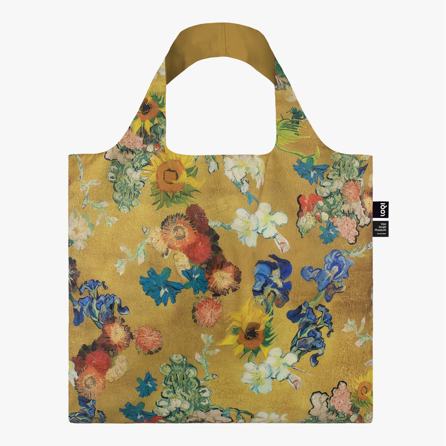 Sac fourre-tout de plage à motif floral doré du musée Van Gogh