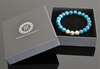 High Grade Blue Apatite and Sterling Silver Bali Beaded Bracelet