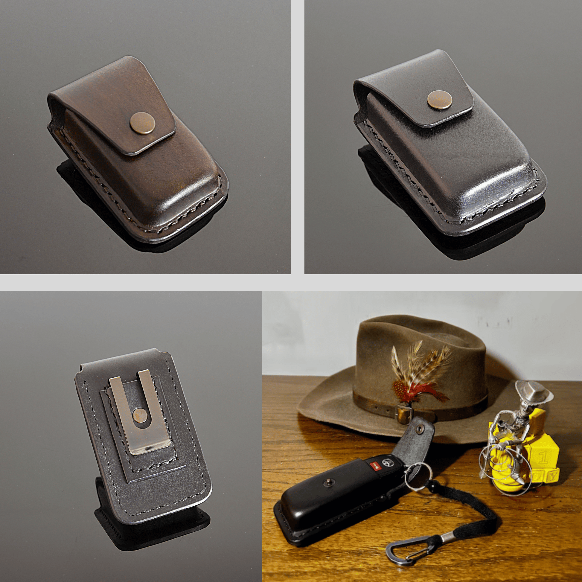 genuine leather car key fob case
