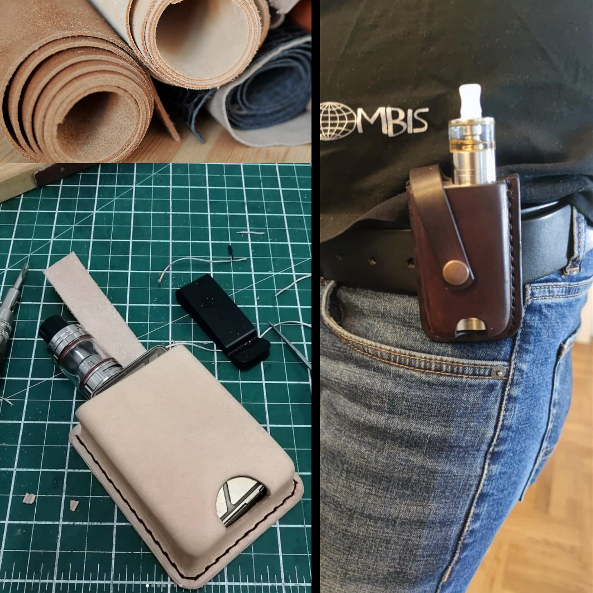 Custom Leather Vape Holster with Belt Loop or Clip | EXODOS Custom Leather Vape Holster with Belt Loop or Clip | EXODOS