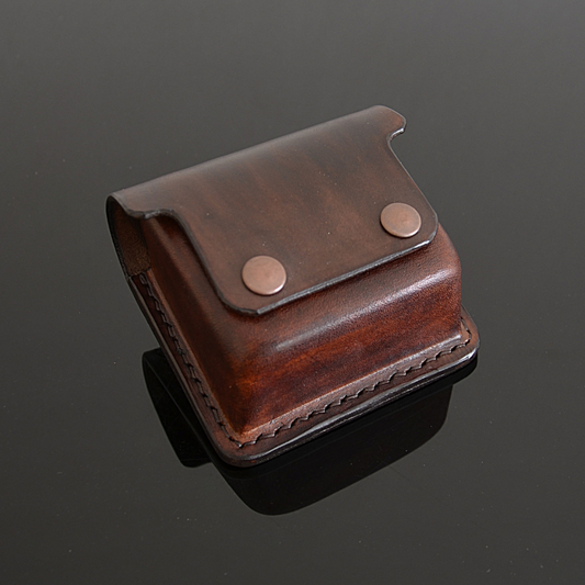 Small EDC Bushcraft Earphones Leather Belt Pouch