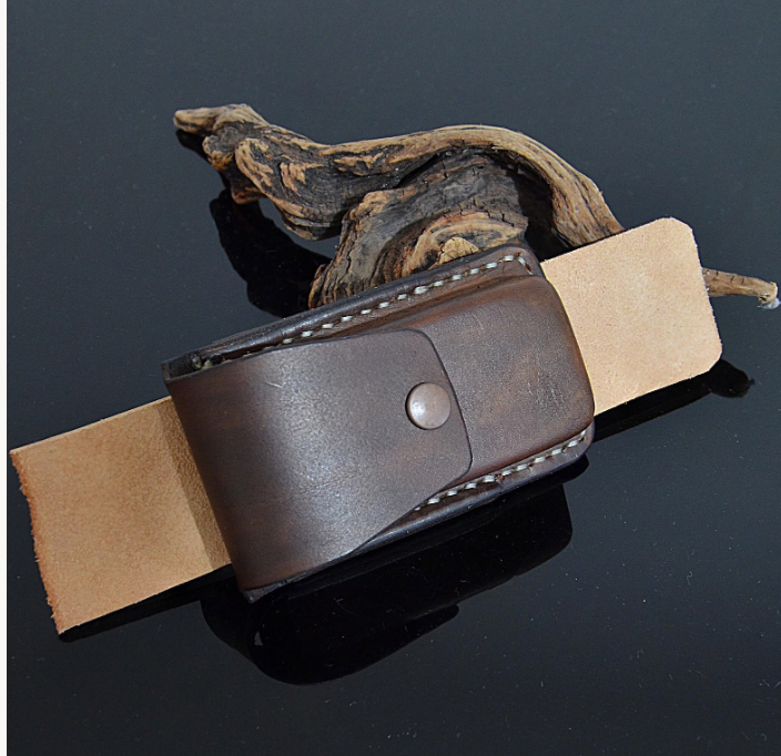 Full Grain Leather Insulin Pump Belt Case Pouch Holder for MiniMed Flex