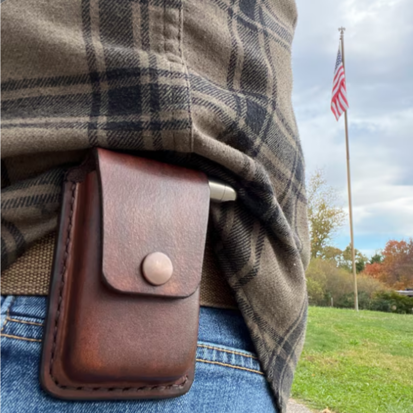 Genuine Leather Custom Car Key Fob Belt Case