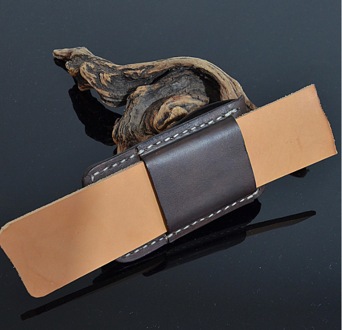 Full Grain Leather Insulin Pump Belt Case Pouch Holder for MiniMed Flex
