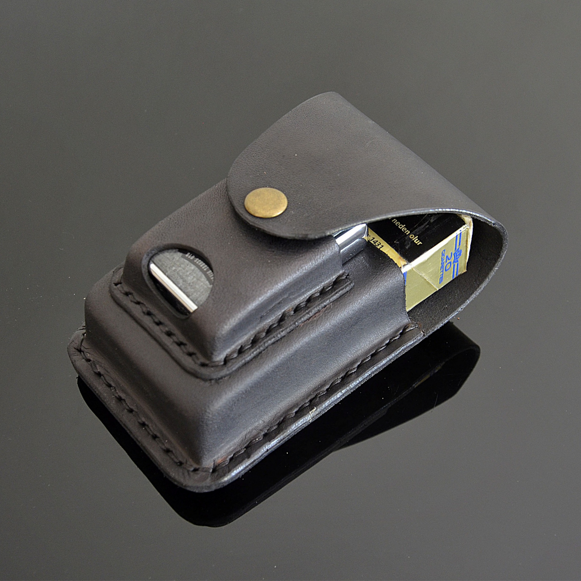 leather cigarette lighter case
