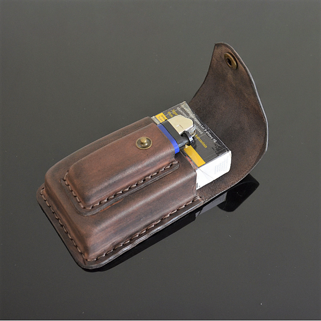 Leather Lighter Case - Handstitched Leather Sleeve for Bic