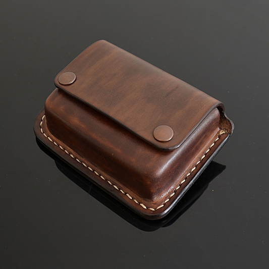custom bushcraft leather belt pouch
