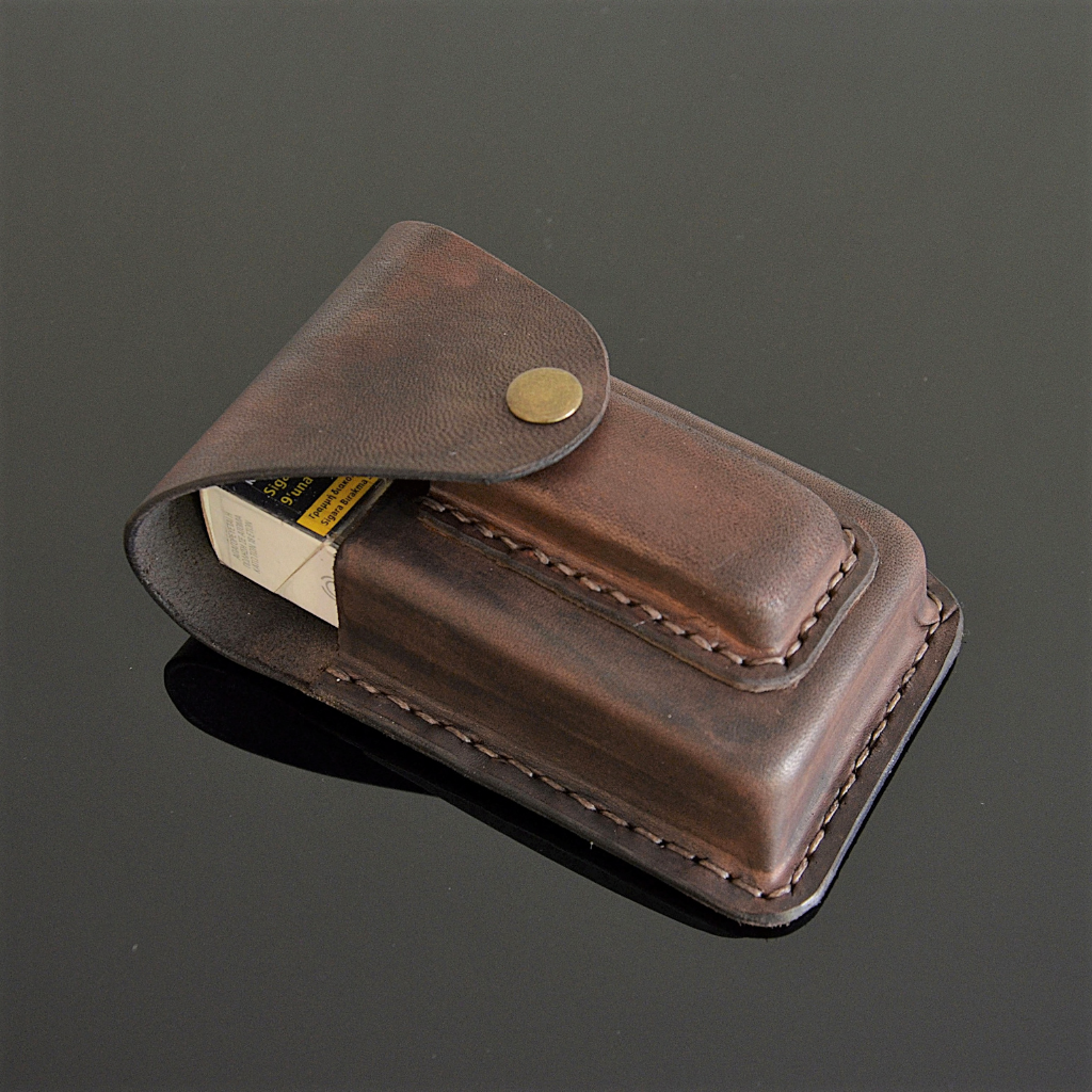 Leather Lighter Case - Handstitched Leather Sleeve for Bic